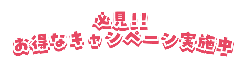 必見！！お得なキャンペーン実施中